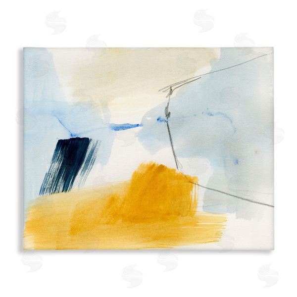 stupell industries Victoria Barnes | Abstract Paint Yellow Accent Wall Art