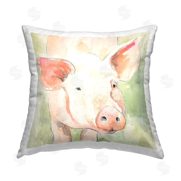 stupell industries Victoria Barnes | Abstract Pig Face Printed Throw Pillow