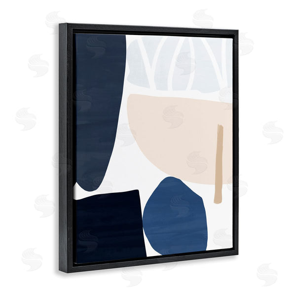 Stupell Industries Victoria Barnes | Abstract Shape Collage Modern Blue Pink Beige Wall Art