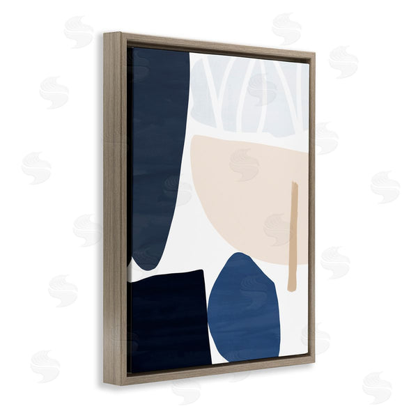 Stupell Industries Victoria Barnes | Abstract Shape Collage Modern Blue Pink Beige Wall Art