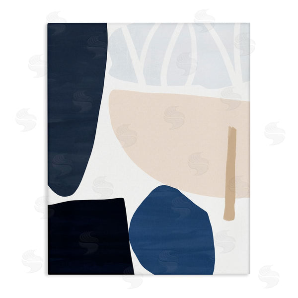 stupell industries Victoria Barnes | Abstract Shape Collage Modern Blue Pink Beige Wall Art