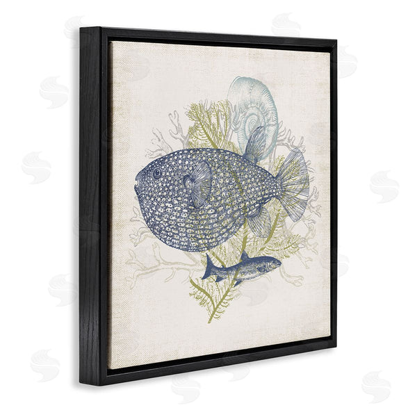 Stupell Industries Victoria Barnes | Aquatic Sea Life Rustic Seashell Layered Fish Wall Art
