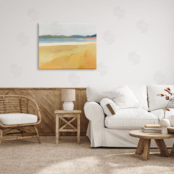 Stupell Industries Victoria Barnes | Autumn Grassy Field Lake Landscape Distant Rolling Hills Wall Art