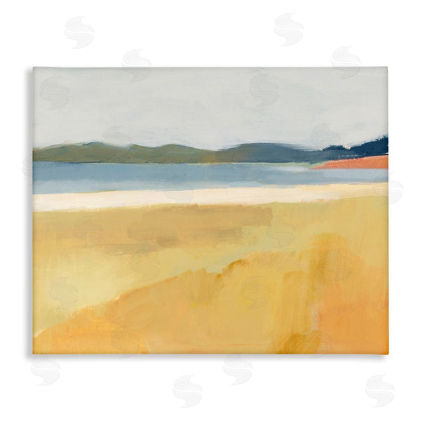 stupell industries Victoria Barnes | Autumn Grassy Field Lake Landscape Distant Rolling Hills Wall Art