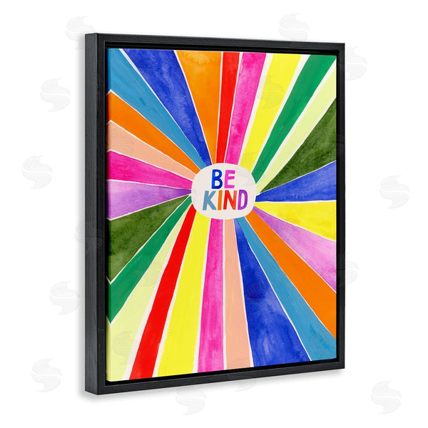 Stupell Industries Victoria Barnes | Be Kind Rainbow Stripe Burst