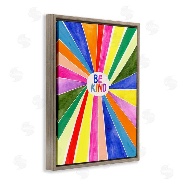 Stupell Industries Victoria Barnes | Be Kind Rainbow Stripe Burst