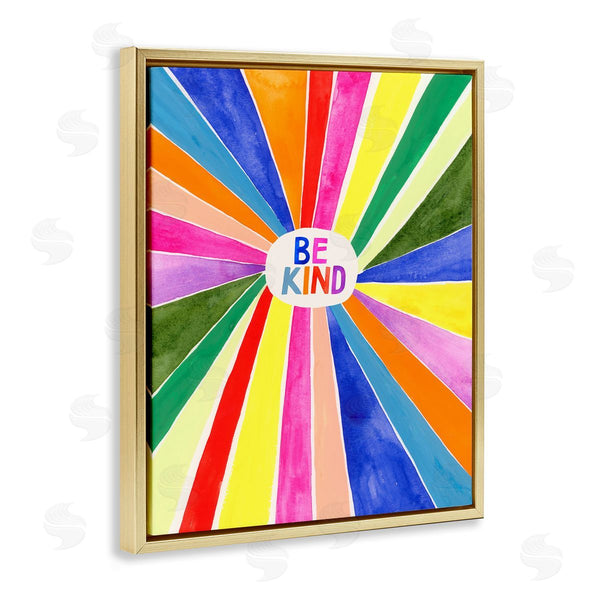 Stupell Industries Victoria Barnes | Be Kind Rainbow Stripe Burst