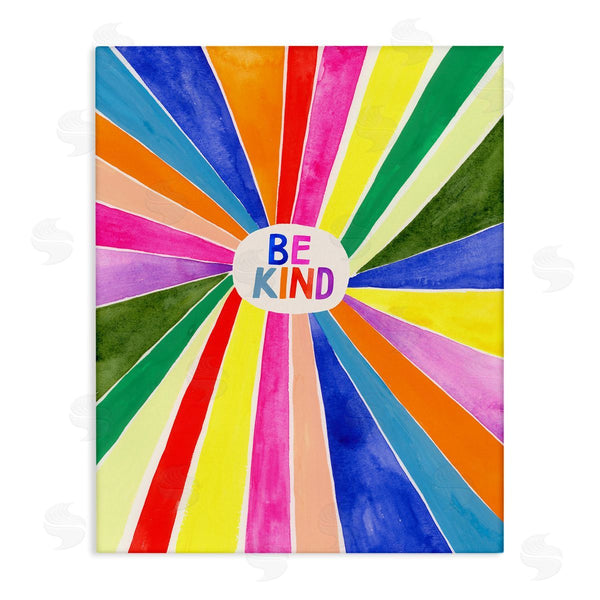 stupell industries Victoria Barnes | Be Kind Rainbow Stripe Burst