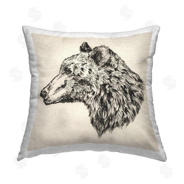Stupell Industries Victoria Barnes | Bear Facing Left Printed Throw Pillow