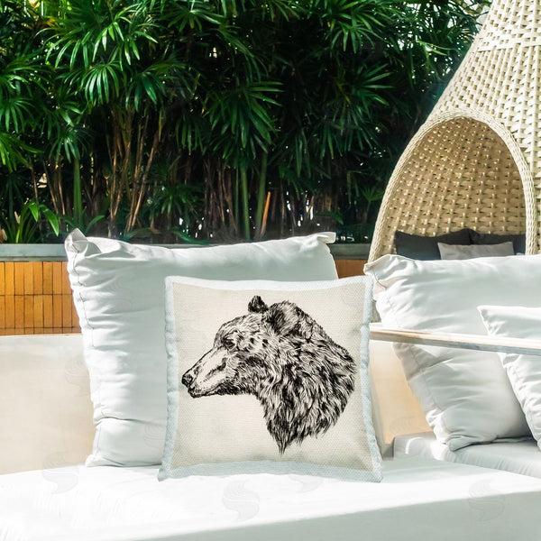Stupell Industries Victoria Barnes | Bear Facing Left Printed Throw Pillow