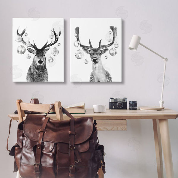 Stupell Industries Victoria Barnes | Black And White Disco Deer Wall Art