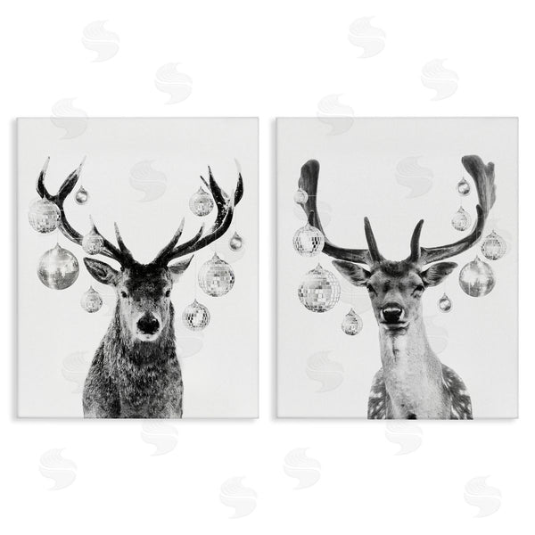 stupell industries Victoria Barnes | Black and White Disco Deer Wall Art