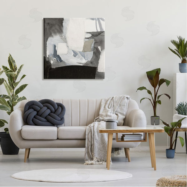 Stupell Industries Victoria Barnes | Blocked Abstract Shapes Geometric Paint Strokes Collage Wall Art