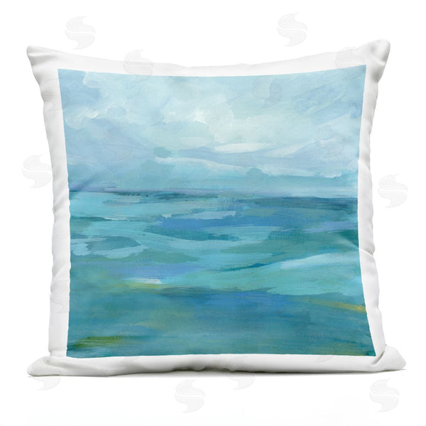 Stupell Industries Victoria Barnes | Blue Nautical Ocean Waves Printed Throw Pillow
