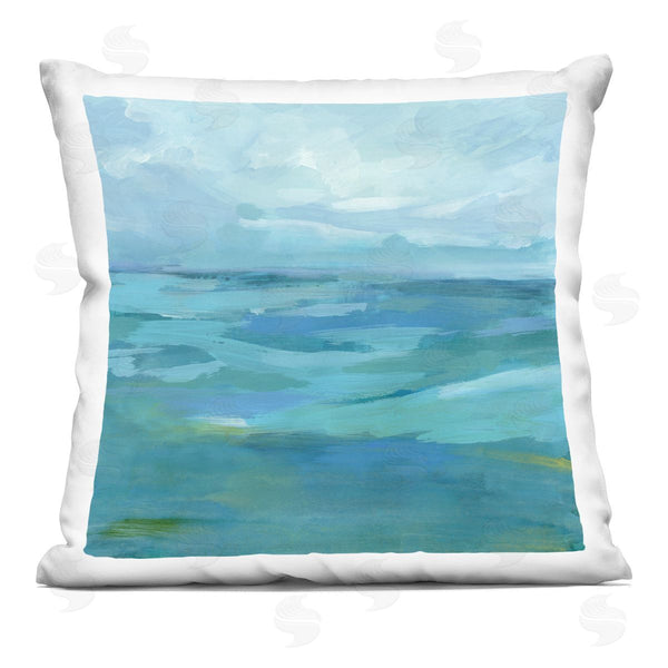 stupell industries Victoria Barnes | Blue Nautical Ocean Waves Printed Throw Pillow