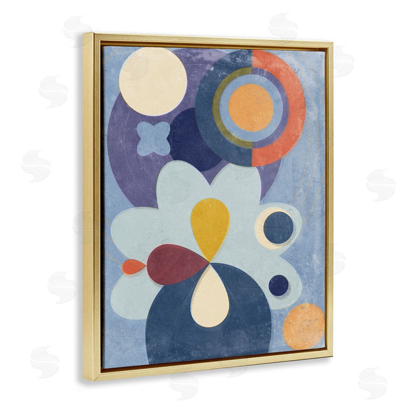 Stupell Industries Victoria Barnes | Blue Retro Shapes