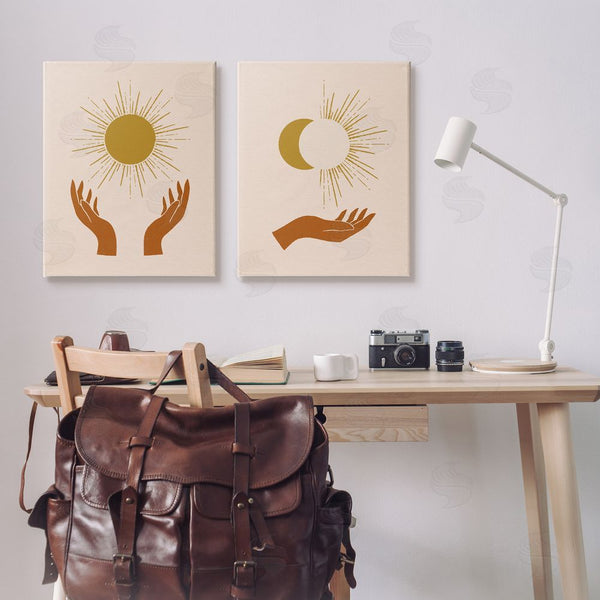 Stupell Industries Victoria Barnes | Boho Chic Hands Embracing Enlightened Eclipsed Sky Wall Art