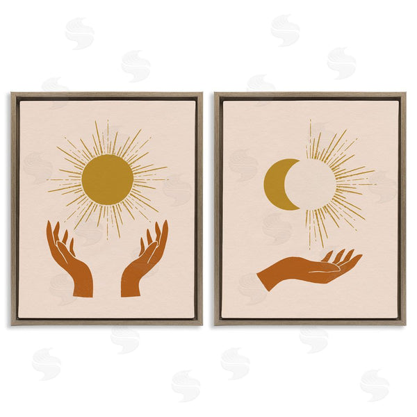 Stupell Industries Victoria Barnes | Boho Chic Hands Embracing Enlightened Eclipsed Sky Wall Art