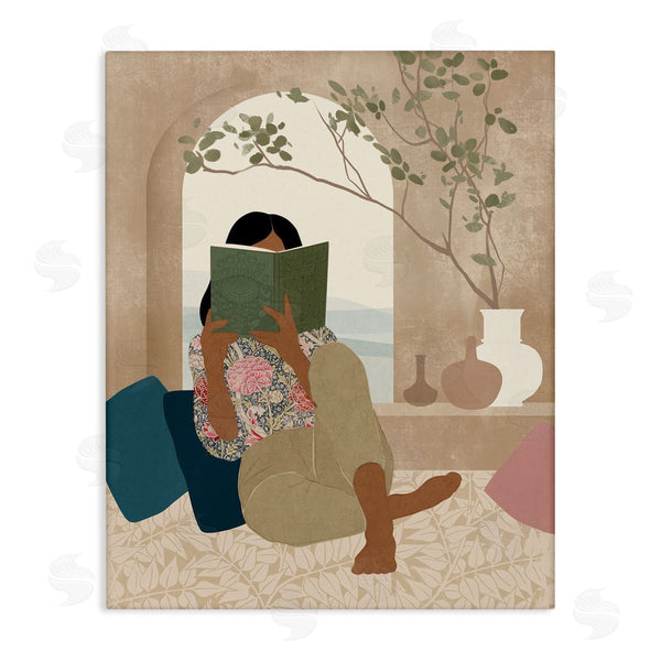 stupell industries Victoria Barnes | Boho Girl Reading Book Wall Art