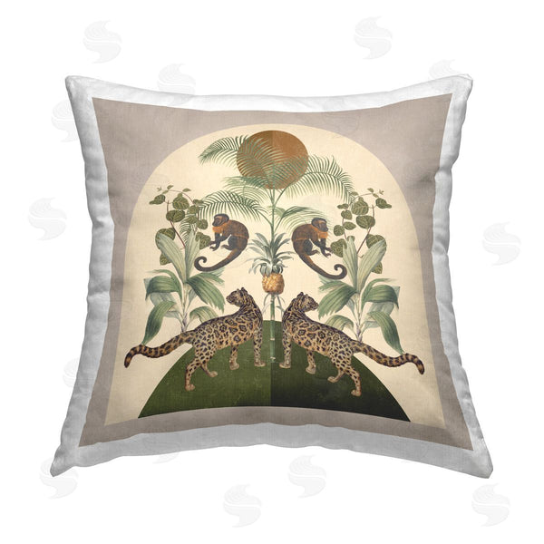 stupell industries Victoria Barnes | Boho Jungle Animals Printed Throw Pillow