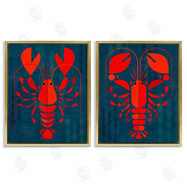 Stupell Industries Victoria Barnes | Bold Red Lobsters