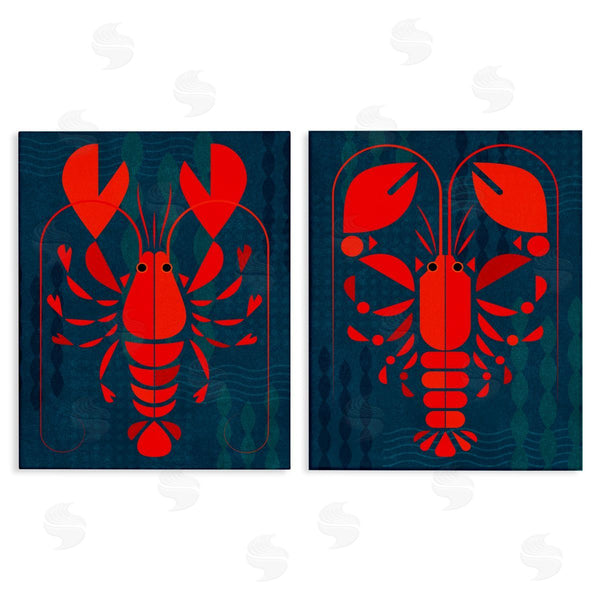 stupell industries Victoria Barnes | Bold Red Lobsters