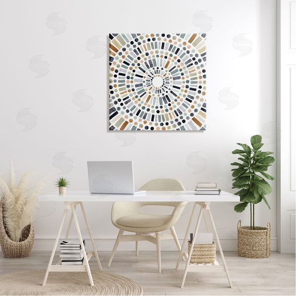 Stupell Industries Victoria Barnes | Bold Rustic Abstract Mosaic Circle Pattern Illustration Wall Art
