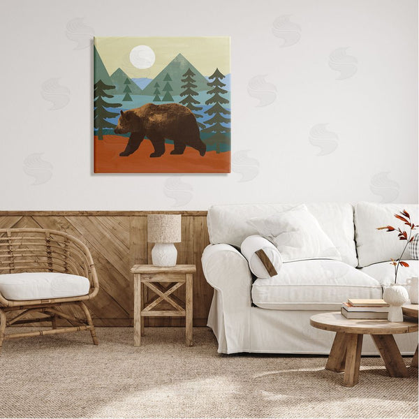 Stupell Industries Victoria Barnes | Brown Bear Nature Woodlands Sunshine Camp Wall Art