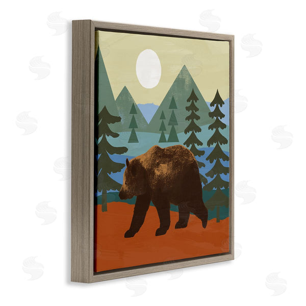 Stupell Industries Victoria Barnes | Brown Bear Nature Woodlands Sunshine Camp Wall Art