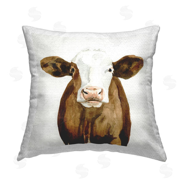Stupell Industries Victoria Barnes | Brown Farmhouse Cow Printed Throw Pillow