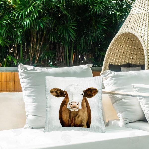 Stupell Industries Victoria Barnes | Brown Farmhouse Cow Printed Throw Pillow