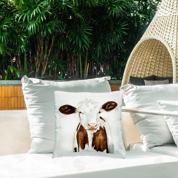 Stupell Industries Victoria Barnes | Brown Spotted Cow Printed Throw Pillow