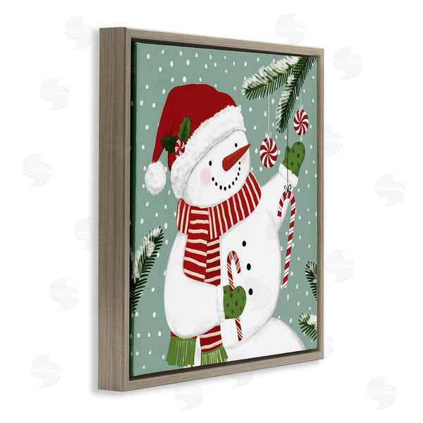 Stupell Industries Victoria Barnes | Candy Cane Snowman Peppermint Winter Ornaments