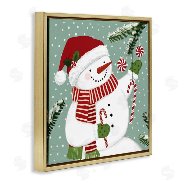 Stupell Industries Victoria Barnes | Candy Cane Snowman Peppermint Winter Ornaments