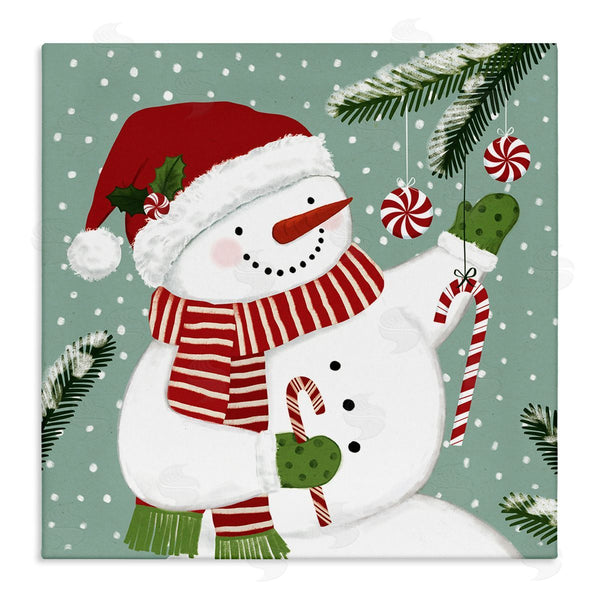 stupell industries Victoria Barnes | Candy Cane Snowman Peppermint Winter Ornaments