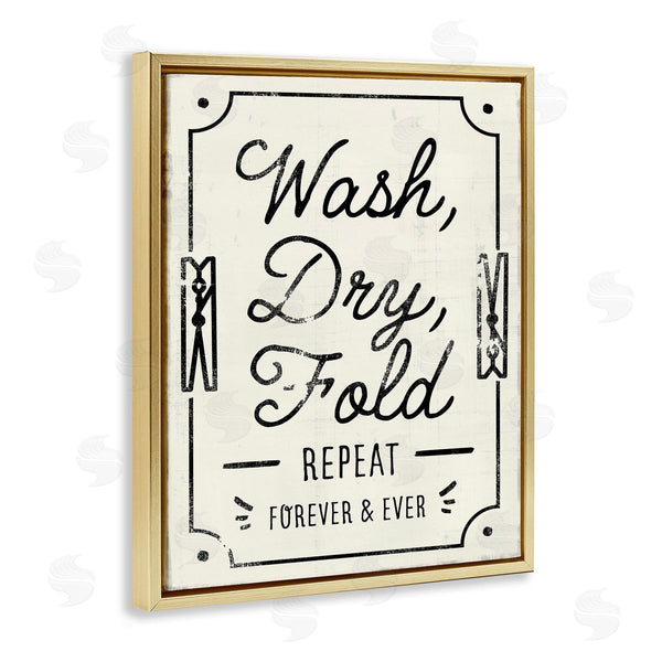 Stupell Industries Victoria Barnes | Charming Laundry Wash Dry Fold Wall Art