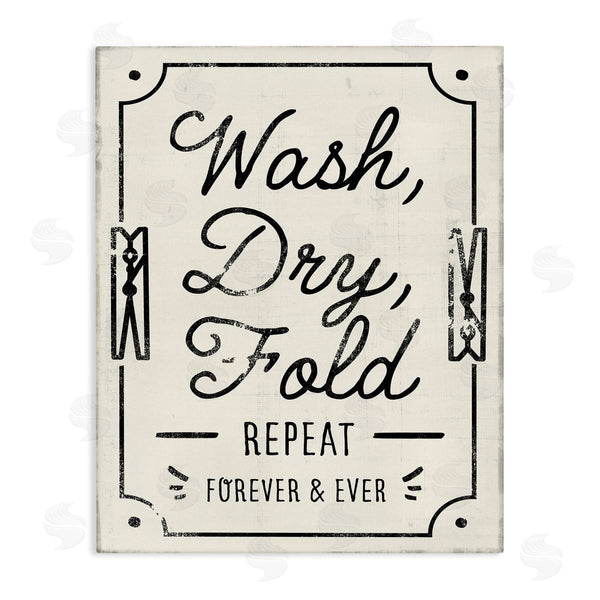 stupell industries Victoria Barnes | Charming Laundry Wash Dry Fold Wall Art