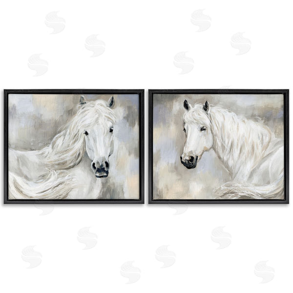 Stupell Industries Victoria Barnes | Charming White Horses