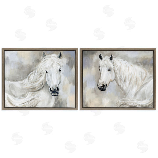 Stupell Industries Victoria Barnes | Charming White Horses