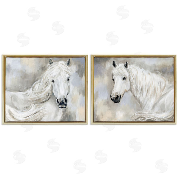 Stupell Industries Victoria Barnes | Charming White Horses