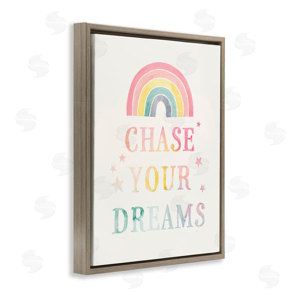 Stupell Industries Victoria Barnes | Chase Your Dreams Starry Rainbow Watercolor Detail Wall Art
