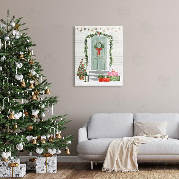 Stupell Industries Victoria Barnes | Christmas Presents Wreath Doorstep Wall Art