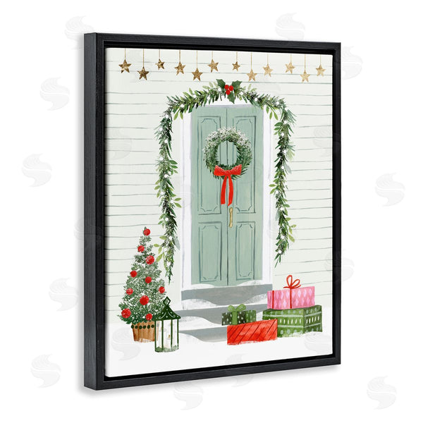 Stupell Industries Victoria Barnes | Christmas Presents Wreath Doorstep Wall Art