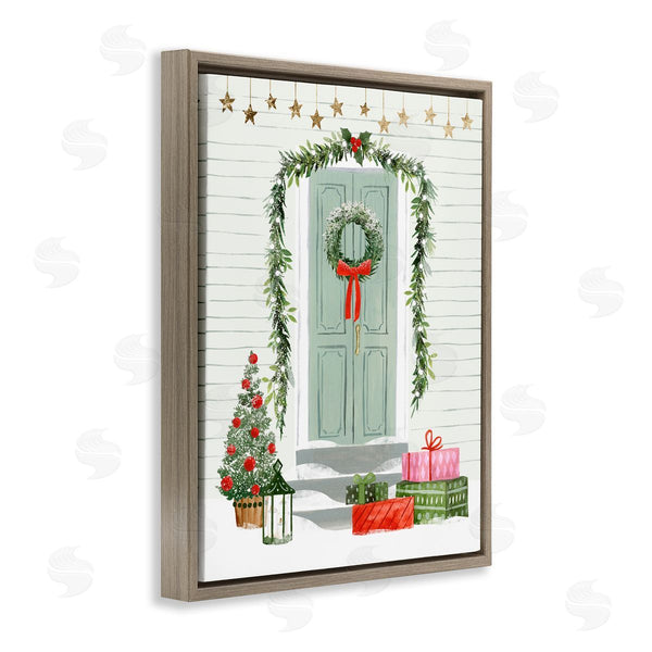 Stupell Industries Victoria Barnes | Christmas Presents Wreath Doorstep Wall Art
