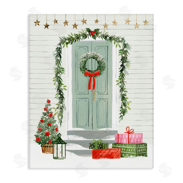 stupell industries Victoria Barnes | Christmas Presents Wreath Doorstep Wall Art