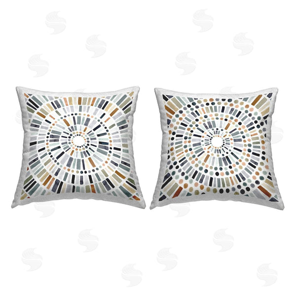 Stupell Industries Victoria Barnes | Circular Geometric Pattern Printed Throw Pillow Set