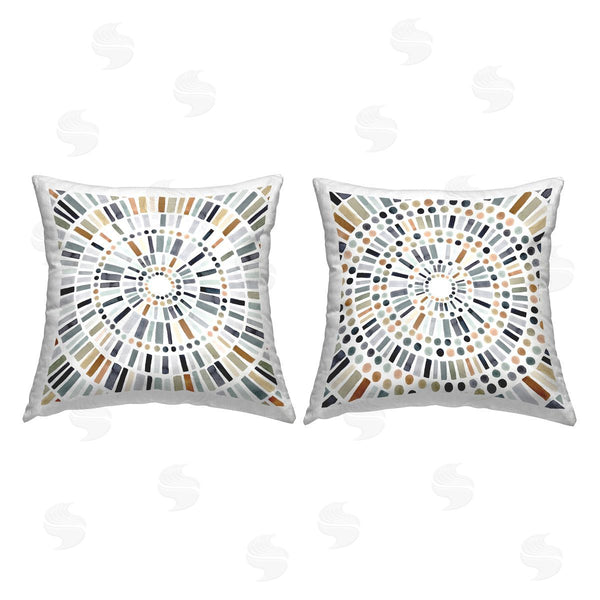 stupell industries Victoria Barnes | Circular Geometric Pattern Printed Throw Pillow Set