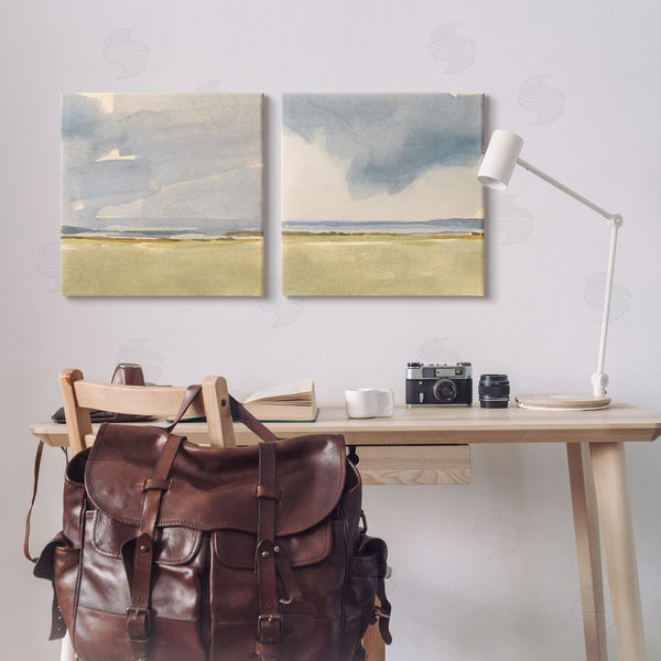 Stupell Industries Victoria Barnes | Cloudy Field Nature Landscape Watercolor Collage Wall Art