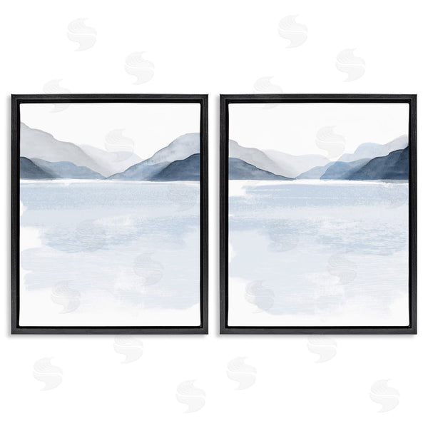 Stupell Industries Victoria Barnes | Coastal Mountain Range Landscape Soft Watercolor Wall Art
