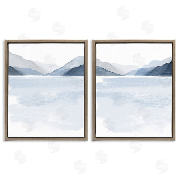 Stupell Industries Victoria Barnes | Coastal Mountain Range Landscape Soft Watercolor Wall Art